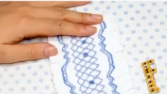 How to embroider geometric patterns on smocked fabric