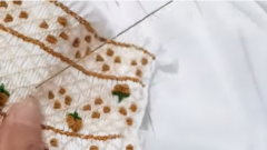 Tips to embroider flower patterns on smocked fabric