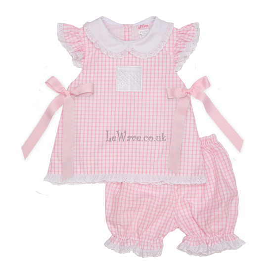 Baby girl smocked short set - LA 52