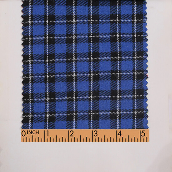 T09- Navy, Black, White Tartan Fabric