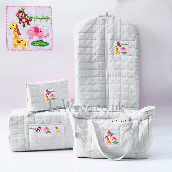 Combo of grey smocked quilted bags - LJ 16