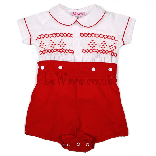 Red boy smocked outfit - LB 14