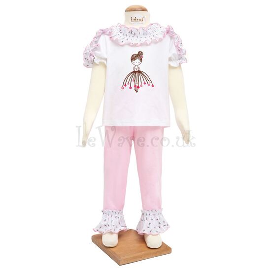 Lovely girl applique set with ruffle - LD 312