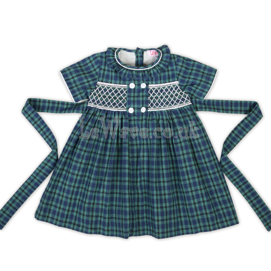 Gorgeous little girls flannel smocked dress - LD 416