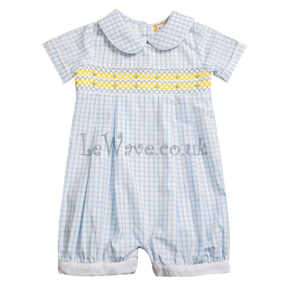 Cute geometric smocked romper for baby boys - LQ 38