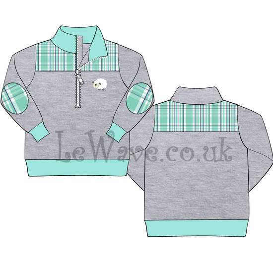 Nice sheep appliqued grey pullover - LZ 20