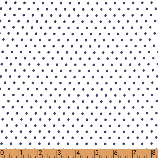 K150 - White with tiny navy dot printed 4.0 knit