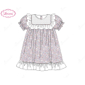honeycomb-smocking-dress-in-floral-pattern-for-girl---ld487