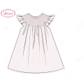 honeycomb-smocking-dress-in-pink-with-dot-around-neck-for-girl---ld491