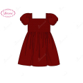 honeycomb-smocking-dress-red-with-bows-on-shoulders-for-girl---ld500