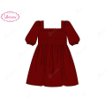 honeycomb-smocking-dress-in-red-long-sleeve-for-girl---ld508