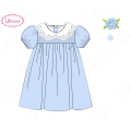 honeycomb-smocking-dress-in-blue-and-blue-flowers-for-girl---ld478