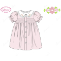 honeycomb-smocking-dress-with-2-flowers-embroidery-for-girl---ld480