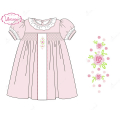honeycomb-smocking-dress-in-pink-flower-middle-for-girl---ld482