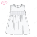 honeycomb-smocking-sleeveless-dress-in-white-bow-shoulder-for-girl---ld506