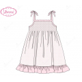 honeycomb-smocking-2-string-dress-in-pink-for-girl---ld505