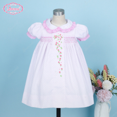 honeycomb-smocked-dress-pink-and-white-flower-embroidery-for-girl---ld532