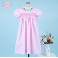 honeycomb-smocked-dress-pink-with-flower-garden-around-neck-for-girl---ld518