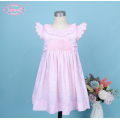 honeycomb-smocked-pink-belted-dress-fish-bone-embroidery-for-girl---ld523