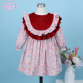 honeycomb-smocked-dress-floral-and-red-velvet-for-girl---ld525