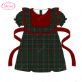 honeycomb-smocked-belted-dress-in-red-and-green-for-girl---ld541