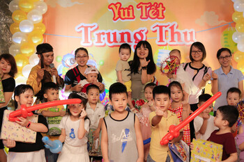 Happy Mid-autumn festival for children 