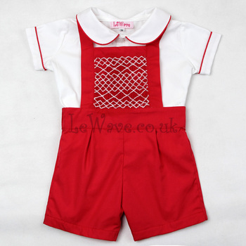 Cute red geometric smocked outfit for boys - LB 19 cute-red-geometric-smocked-outfit-for-boys-lb-19